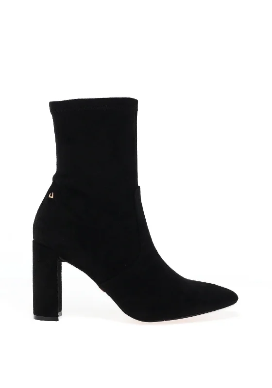 women's boots for evening wearUna Healy Something Bad Faux Suede Heeled Boots, Vinyl