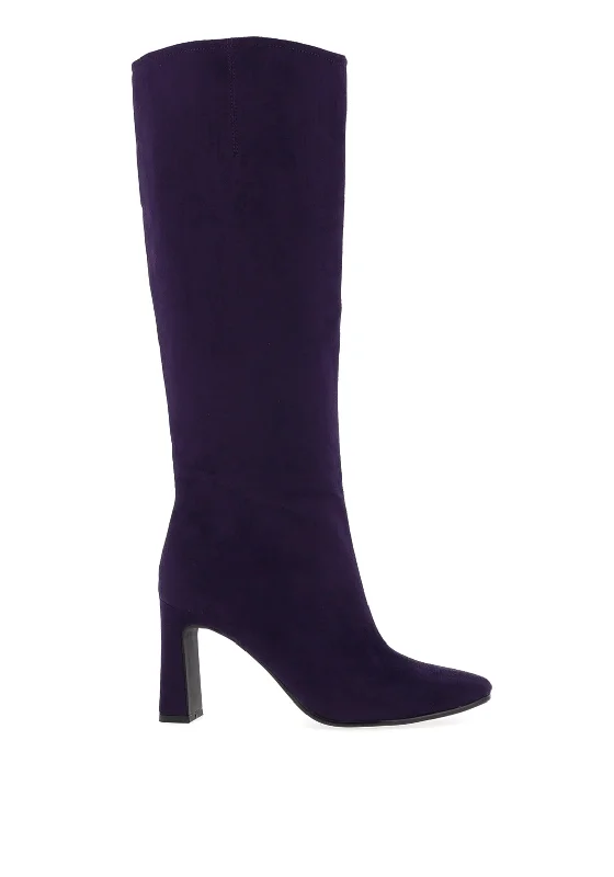 women's boots with combat styleTamaris Faux Suede Knee High Boots, Purple