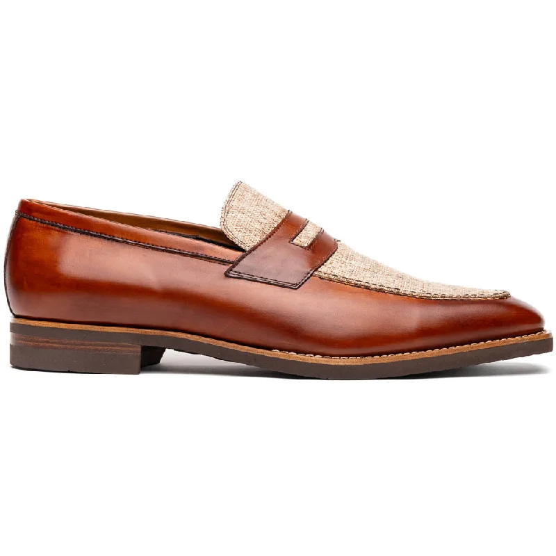 Men's loafers with a leather lining for comfort15-733-CGN Lago Italian Calfskin Slip On Loafer Cognac