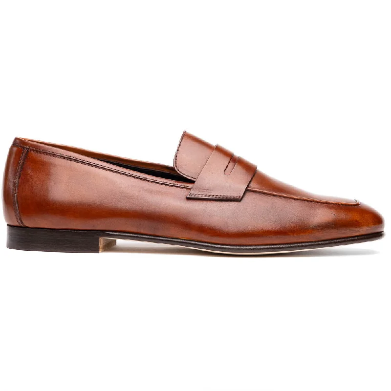 Men's loafers with a leather lining for comfort15-750-CGN Tippa Italian Calfskin Penny Loafers Cognac