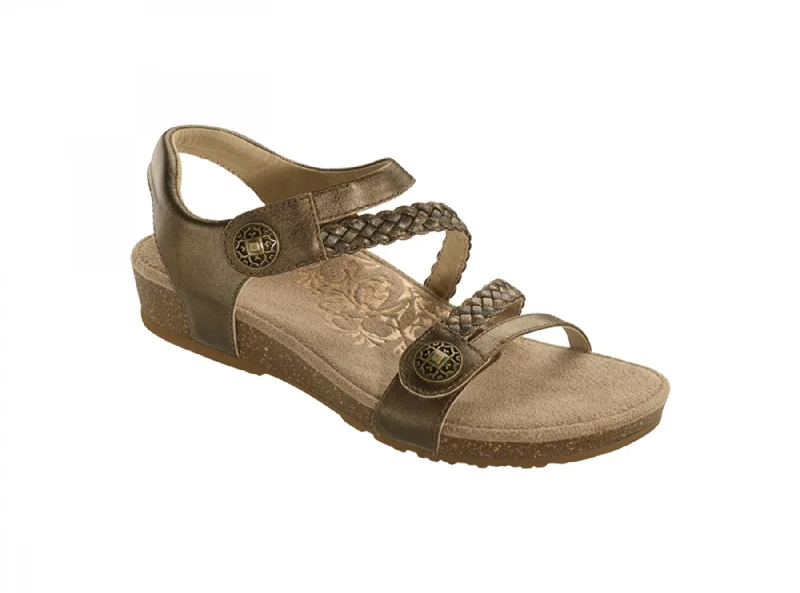 Men's sandals with a perforated leather upper for ventilationAetrex Jillian