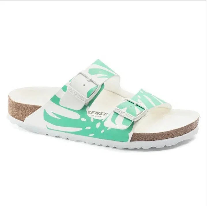 Men's sandals with a stretchy strap for a better fitArizona - Monstera White/Bold Jade