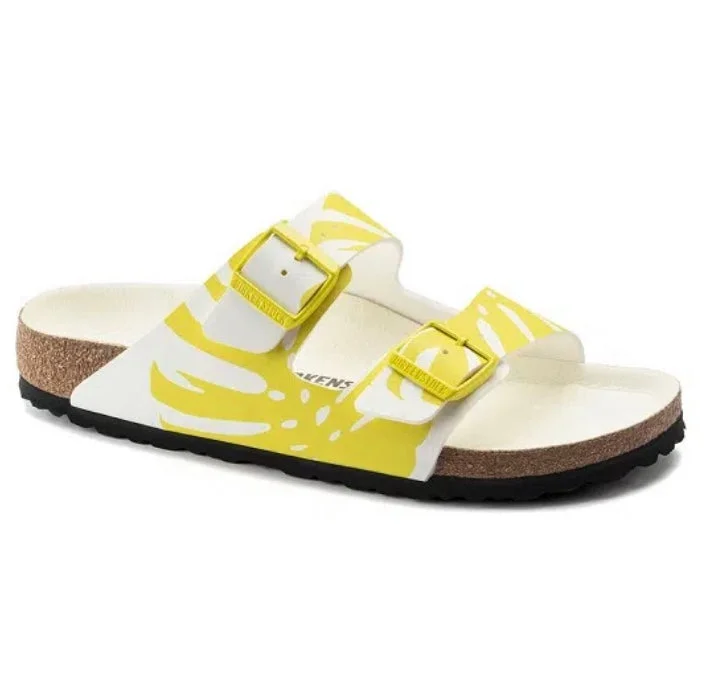 Men's sandals with a removable insole for cleaningArizona - Monstera White/Lime Sour