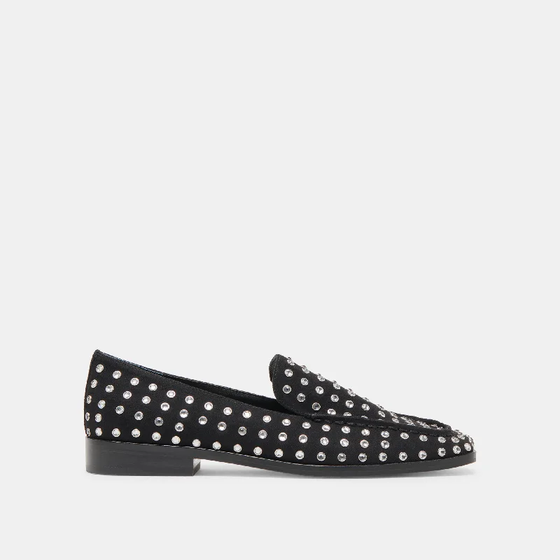 Men's loafers with a cushioned footbedBENY CRYSTAL STUD FLATS BLACK CRYSTAL