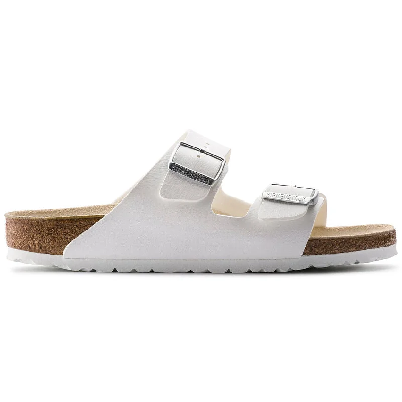 Men's sandals with a stretchy strap for a better fitBirkenstock 552681 Arizona BF White