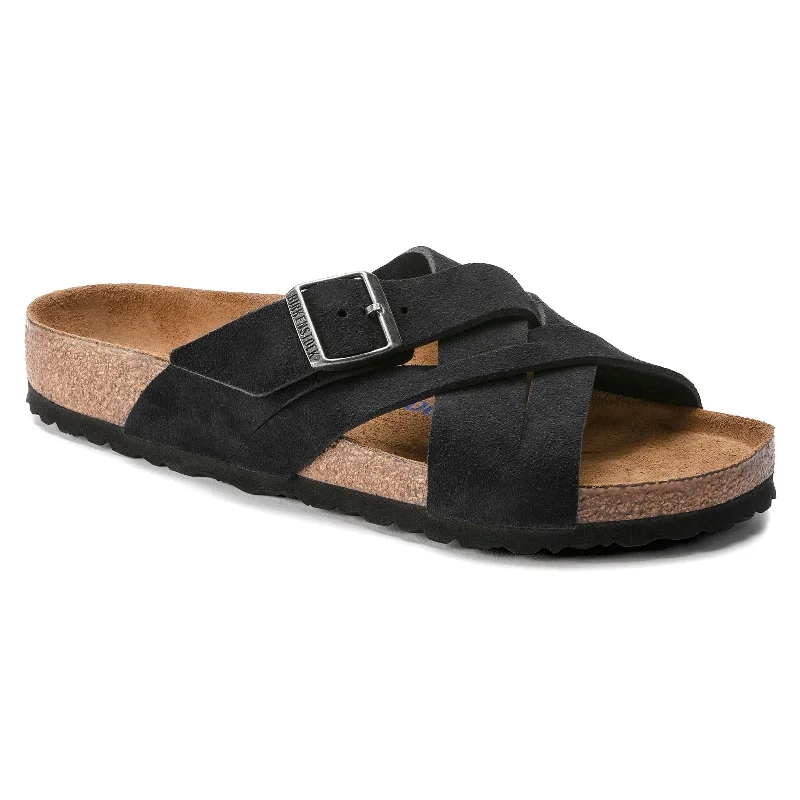 Men's sandals with a rubber sole for tractionBirkenstock Lugano Soft Footbed