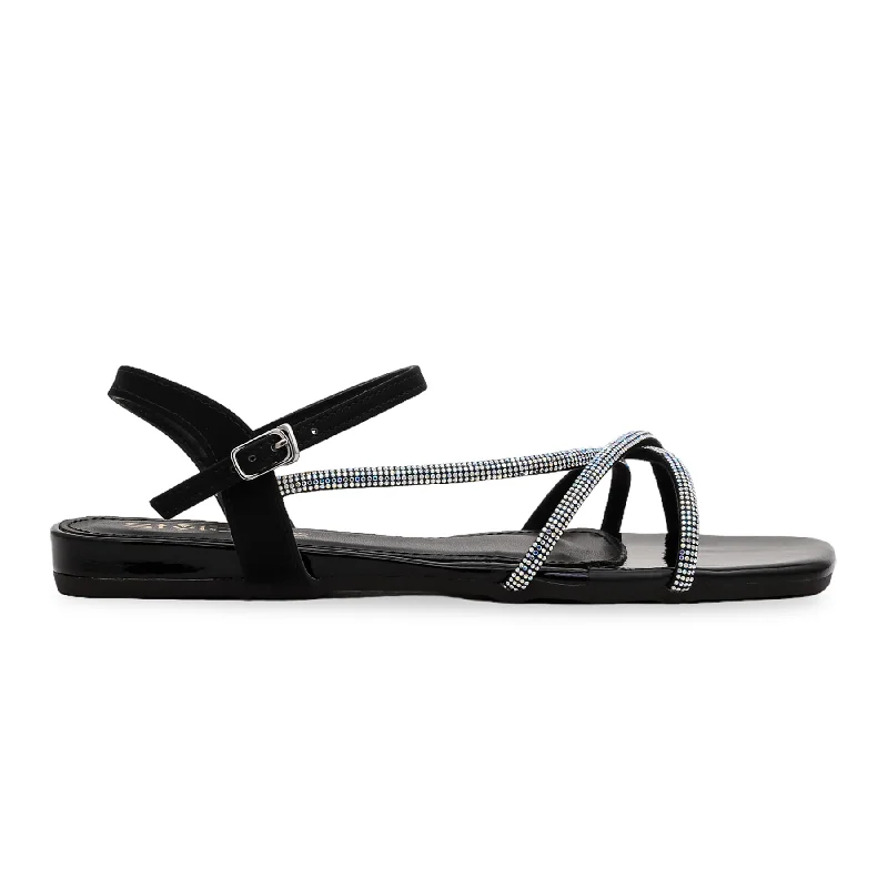 Men's sandals with a wide strap for supportBlack Fancy Sandal FN5836