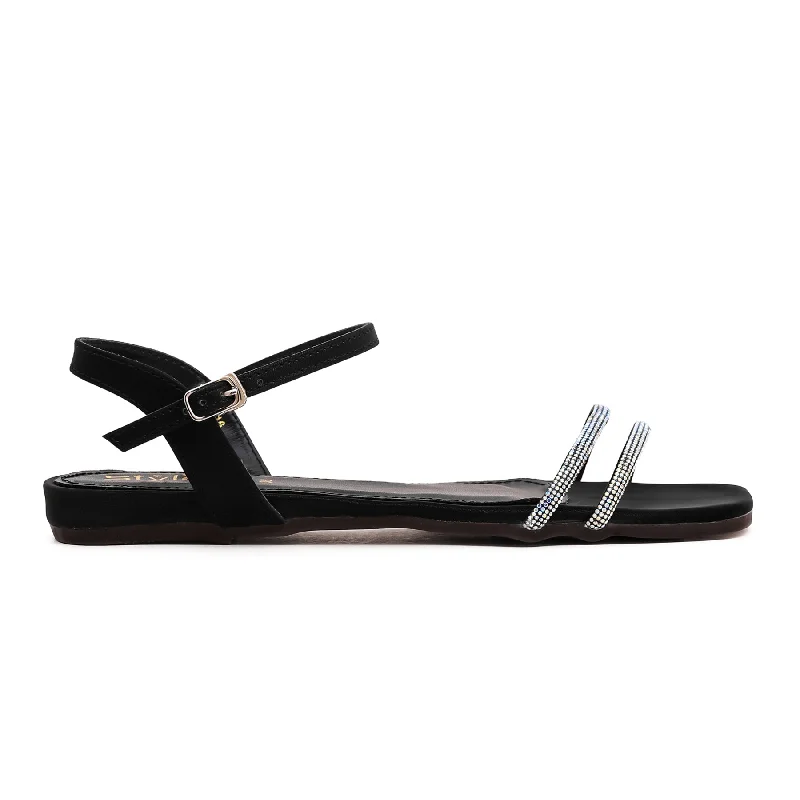 Men's sandals with a buckle closureBlack Fancy Sandal FN5839