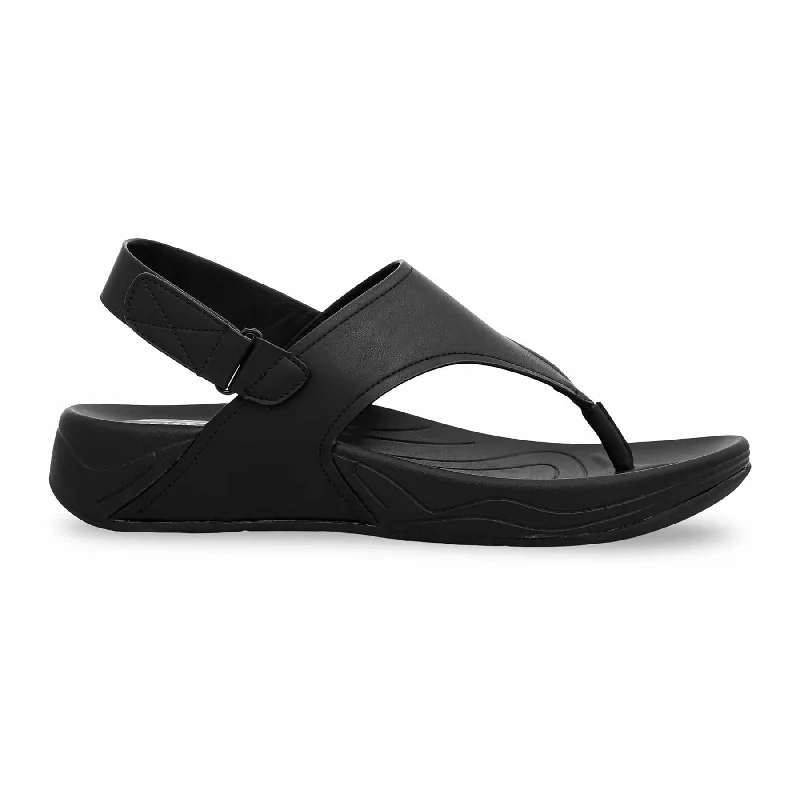 Men's sandals with a shock - absorbing insoleBlack Formal Sandal PU0013