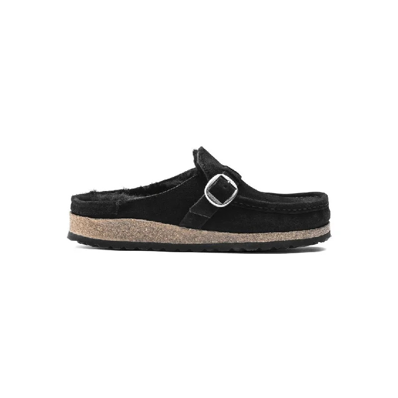 Men's loafers with a stretchy side panel for a better fitBuckley Shearling Suede Black