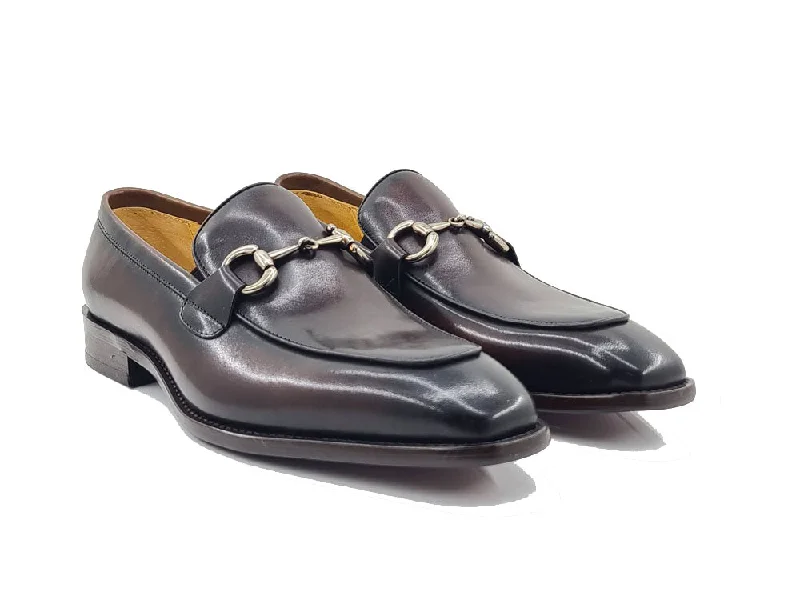 Men's loafers with a rubber sole for durabilityBurnished Calfskin Horsebit Loafer