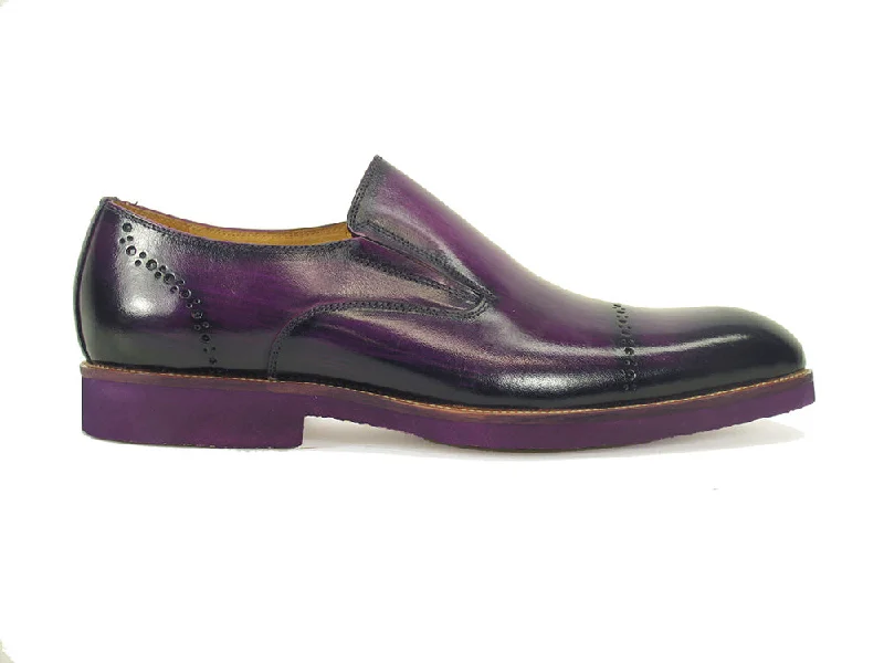 Men's loafers with a moc - toe designChic Patina Finish Calfskin Slip-on