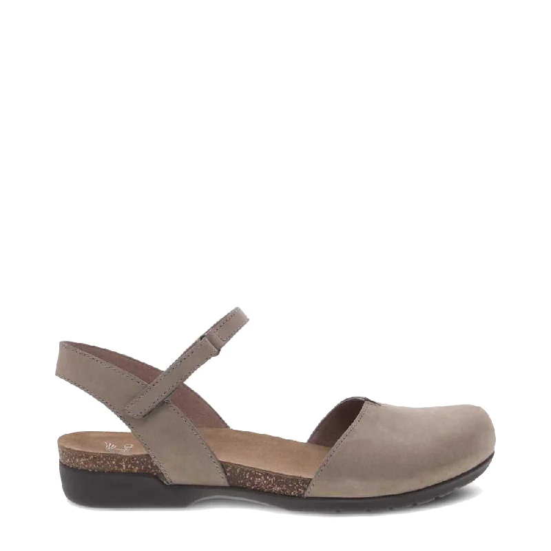 Men's sandals with a wide strap for supportDansko Women's Rowan Closed Toe Sandal in Stone