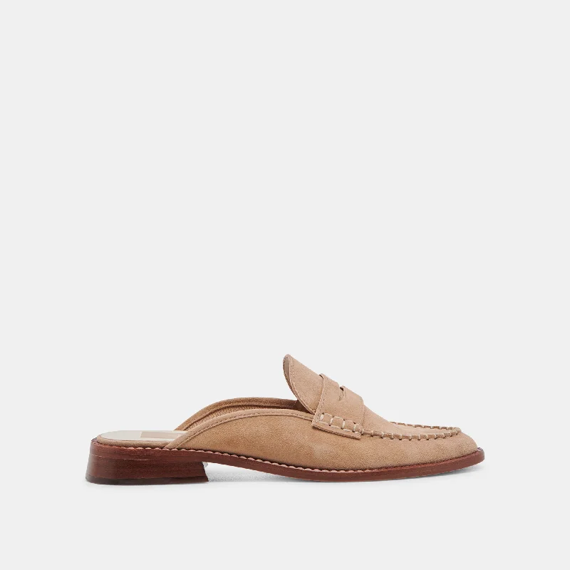 Men's loafers with a perforated leather upper for ventilationHAVAN LOAFERS CAMEL SUEDE