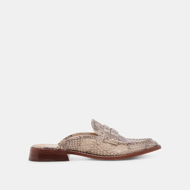 Men's loafers with a memory foam insoleHAVAN LOAFERS SAND SNAKE EMBOSSED