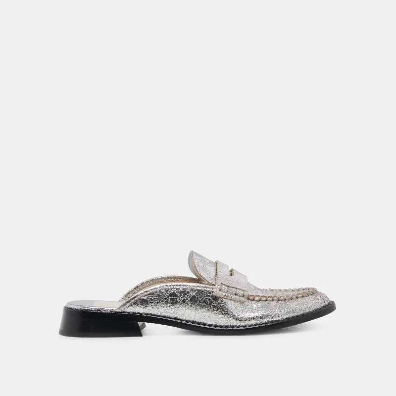 Men's loafers with a pointed toe for a stylish appearanceHAVAN LOAFERS SILVER DISTRESSED LEATHER