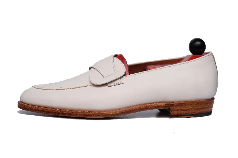 Men's loafers with a pointed toe for a stylish appearanceHawthorne - MTO - White Calf - TMG Last - Single Leather Sole