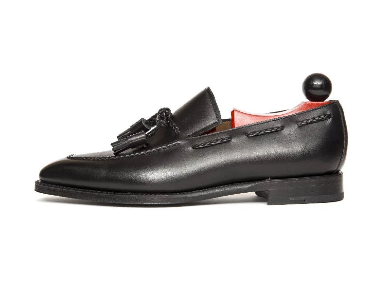 Men's loafers in a neutral color like black or brownIssaquah - MTO - Black Calf - LPB Last - Single Leather Sole