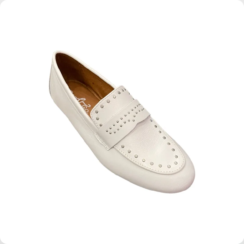 Men's loafers with a leather lacing systemJOEY White Leather Loafer