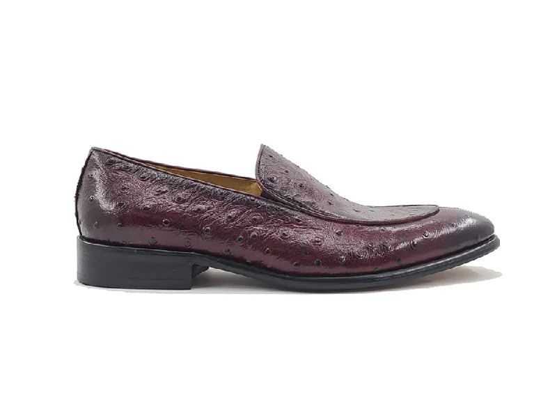 Suede men's loafers for a soft and luxurious feelOstrich Embossed Calfskin Slip-on Loafer