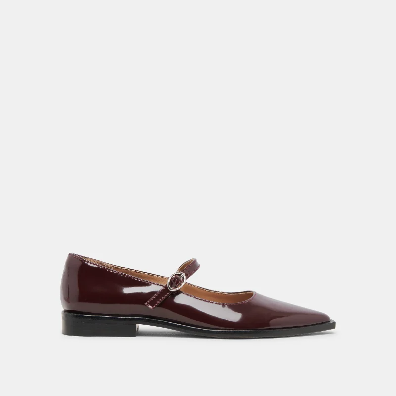 Men's loafers with a cushioned footbedLARGO FLATS CRANBERRY PATENT LEATHER