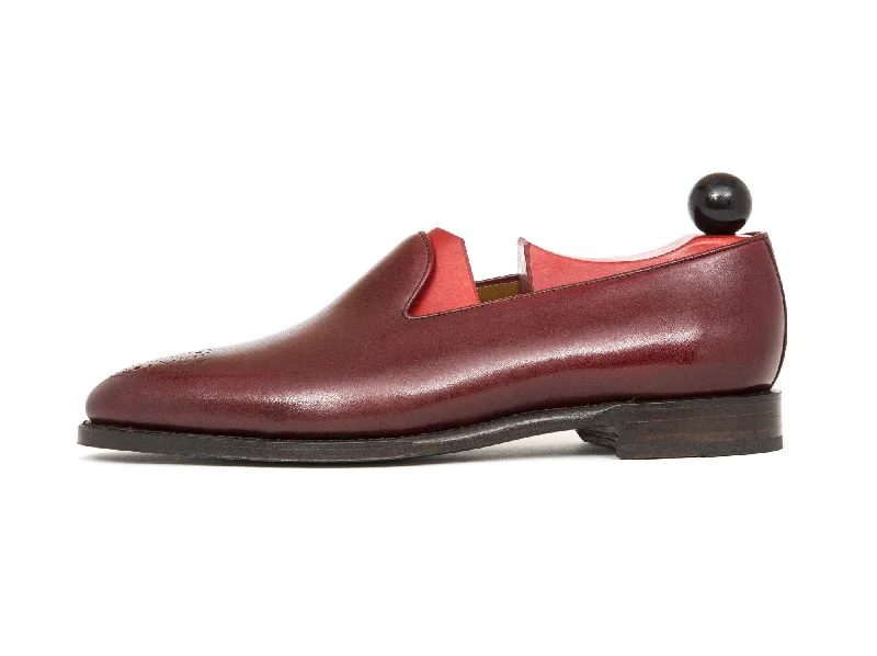 Men's loafers with a removable insole for cleaningLaurelhurst - MTO - Burgundy Calf - TMG Last - Single Leather Sole