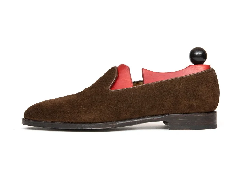 Men's loafers with a rubber sole for durabilityLaurelhurst II - MTO - Dark Brown Suede - TMG Last - Single Leather Sole