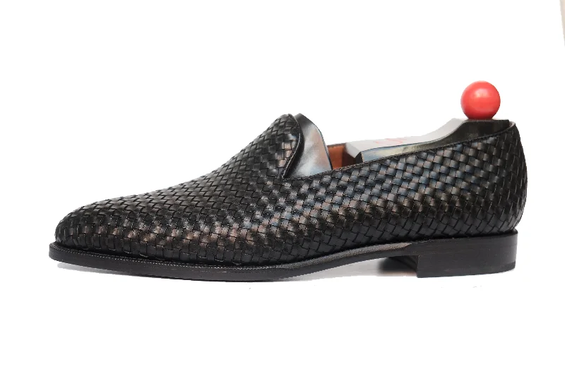 Men's loafers with a decorative buckleLaurelhurst II - MTO - Braided Black Calf - TMG Last - Single Leather Sole