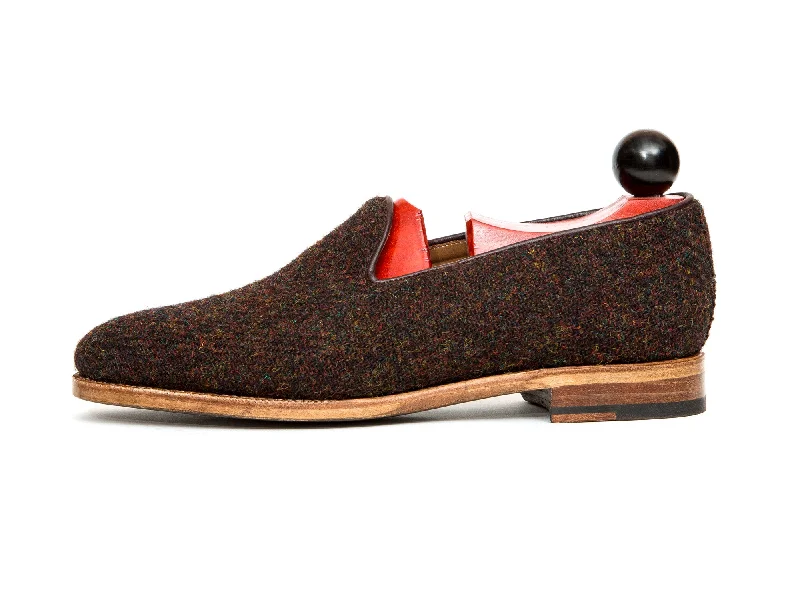 Men's loafers with a smooth leather finishLaurelhurst II - MTO - Burgundy Medley Tweed - TMG Last - Natural Single Leather Sole