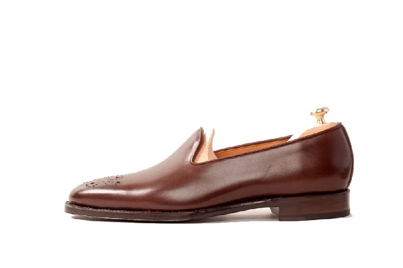 Men's loafers with a pointed toe for a stylish appearanceLaurelhurst - MTO - Chocolate Calf - TMG Last - Single Leather Sole