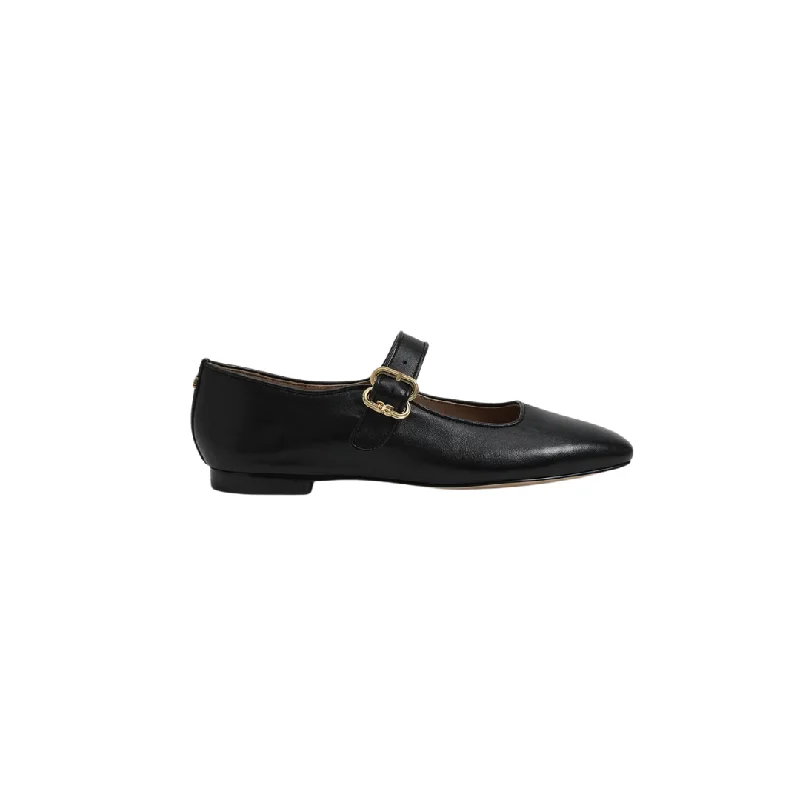 Men's loafers in a neutral color like black or brownMichaela Mary Jane Flat Black Leather