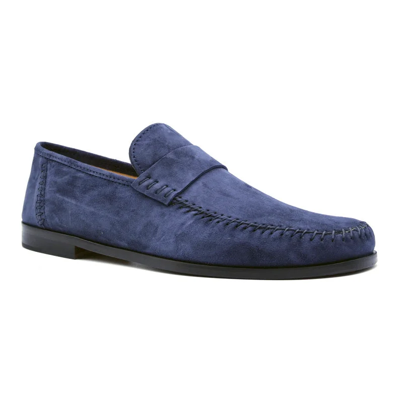 Men's loafers with a memory foam insole16-500-NVY PARMA Sueded Loafer, Navy