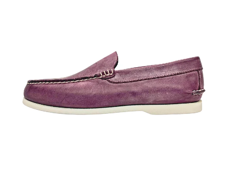 Men's loafers with a perforated leather upper for ventilationThe Purple Smokes Venetian Loafer Shoe