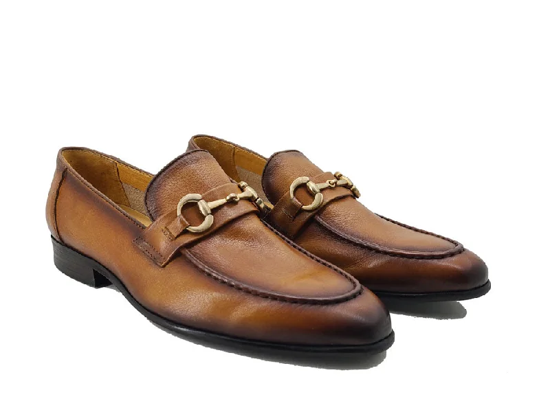 Men's loafers with a leather lining for comfortSoft Calf Leather with gold horse bit