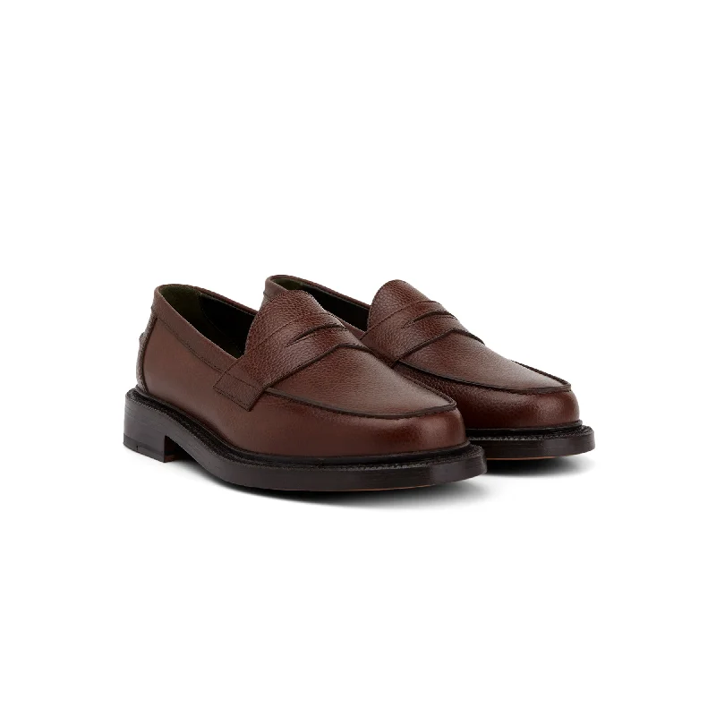 Men's leather loafers with a penny slotThe Ellis Penny Loafer, Chocolate