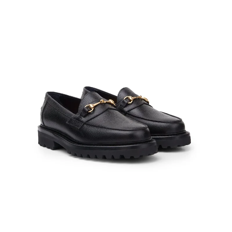 Men's loafers in a neutral color like black or brownThe Mason Horse Bit Loafer, Onyx, Vibram 1757 Lug Sole