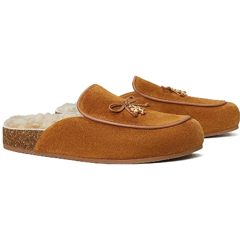 Men's Oxfords with a classic silhouette and a high - shine finishTory Burch Womens Charm Shearling Footbed Mules