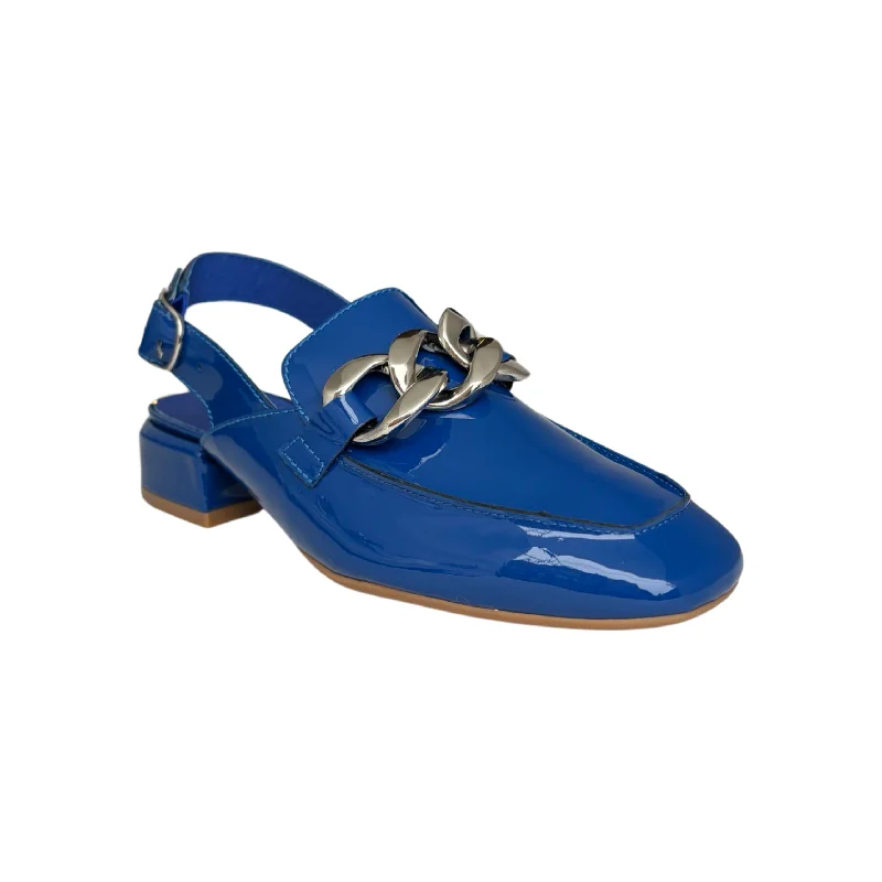 Men's loafers with a decorative buckleVabor Cobalt Patent Sling Back