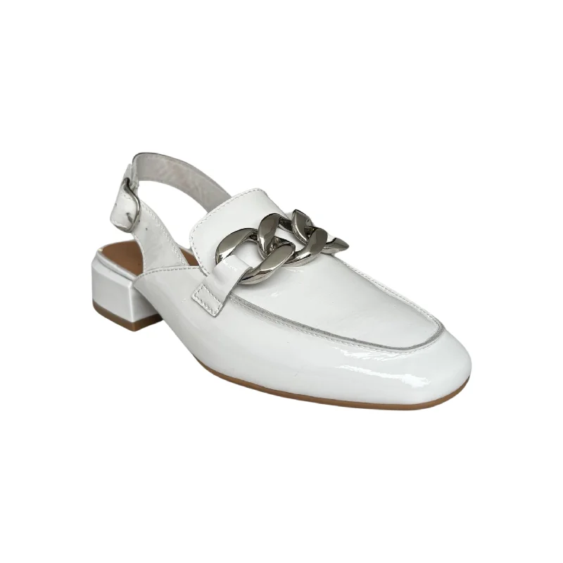 Men's loafers with a memory foam insoleVabor White Patent Sling Back