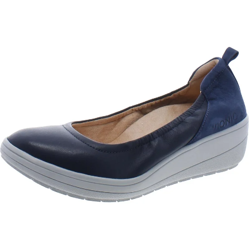 Men's Oxfords with a low - heeled design and a square toeVionic Womens Jacey Padded Insole Round Toe Ballet Flats