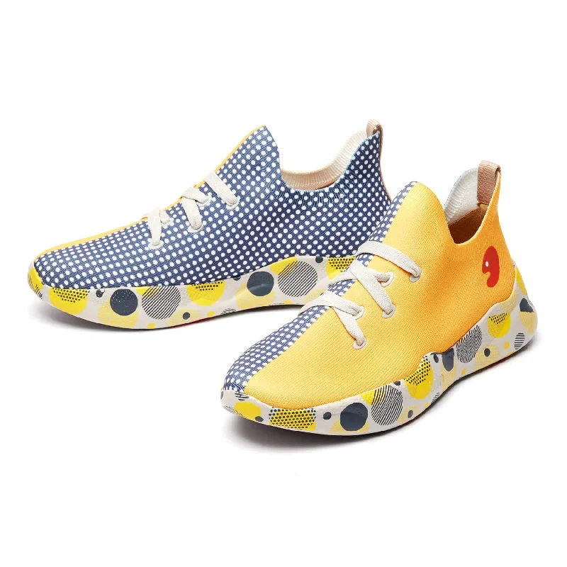 Retro - Style Women's Sneakers in Pastel Colors for a Nostalgic and Fashionable VibeGrey & Yellow Mijas Women-US Local Delivery