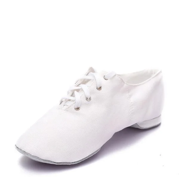 Elastic - Top Modern Dance Shoes in Pink for a Snug FitWomen's Canvas Flats Jazz Dance Shoes