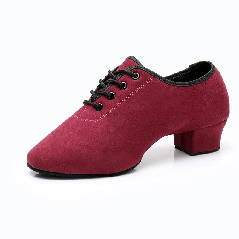 Women's Ankle - Strap Tap Dance Shoes in Purple with Noise - Reducing FeaturesWomen's  Suede 3.5cm Heels Teaching & Practice Shoes Ballroom Dance Shoes