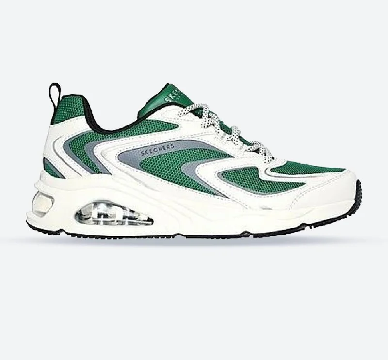 Vegan - Friendly Women's Sneakers Made from Recycled Materials for an Eco - Conscious ChoiceWomen's Wide Fit Skechers 177424 Tres Air Uno Street Fl Air Sneakers - White/Green