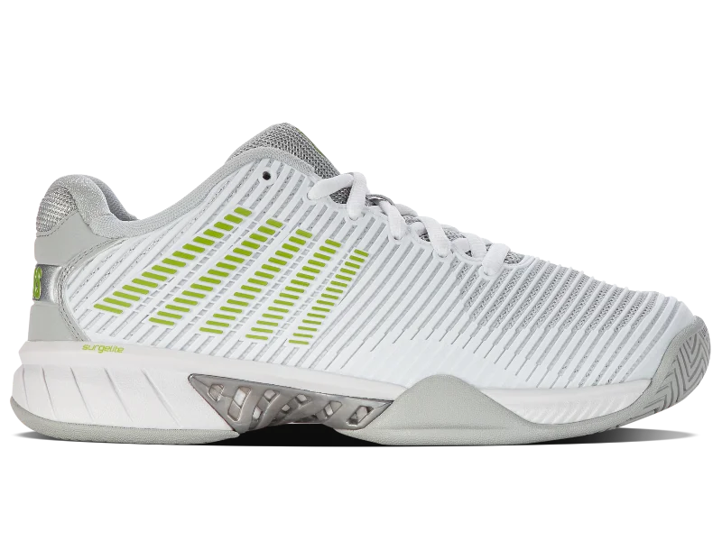 Women's tennis shoes with a removable ankle brace96613-956-M | HYPERCOURT EXPRESS 2 | WHITE/GRAY VIOLET/LIME GREEN