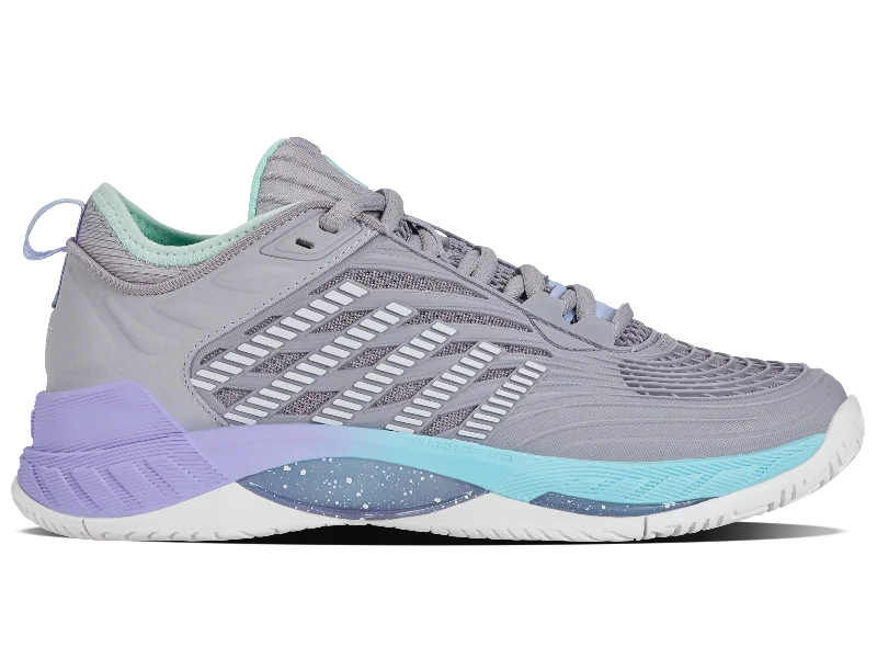 Women's mid - cut tennis shoes for balanced protection99071-052-M | HYPERCOURT SUPREME 2 | LILAC GRAY/NIMBUS CLOUD/NEON PURPLE