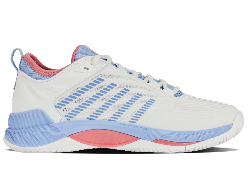 Women's tennis shoes with a knit upper for flexibility99071-178-M | HYPERCOURT SUPREME 2 | BRIGHT WHITE/OPEN AIR/STRAWBERRY ICE