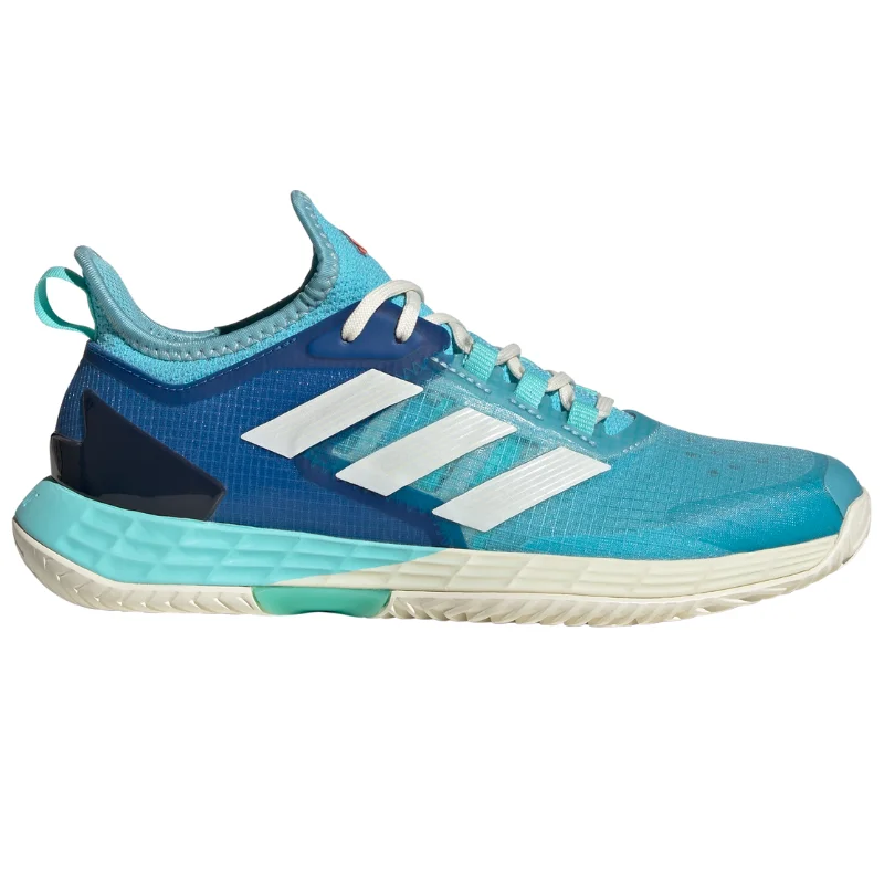 Women's tennis shoes with a carbon fiber shank for stabilityAdidas Adizero Ubersonic Womens Tennis Shoes - Turquoise / Off White