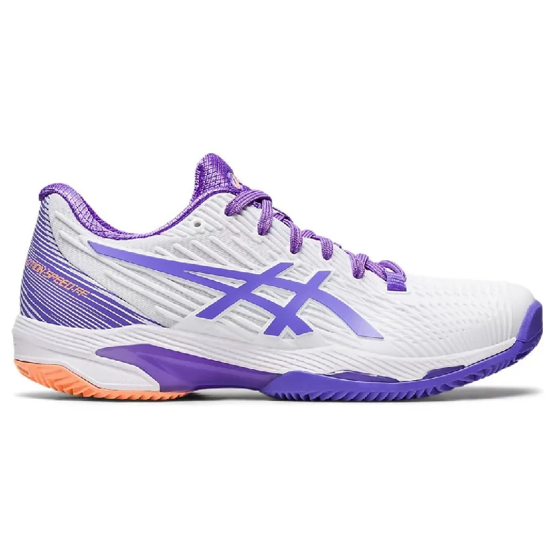 Women's Velcro - strap tennis shoes for easy on and offAsics Solution Speed FF 2 Clay Women's Tennis Shoes - White/Amethyst