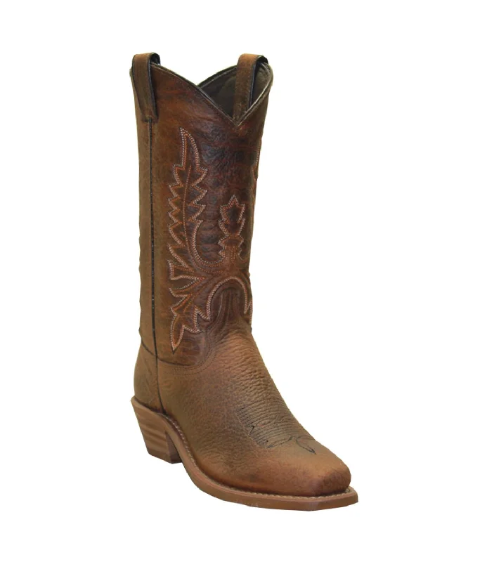 women's cowboy boots with snip toeAbilene Boots Womens 11in USA Square Toe Tan Bison Leather Cowboy Boots